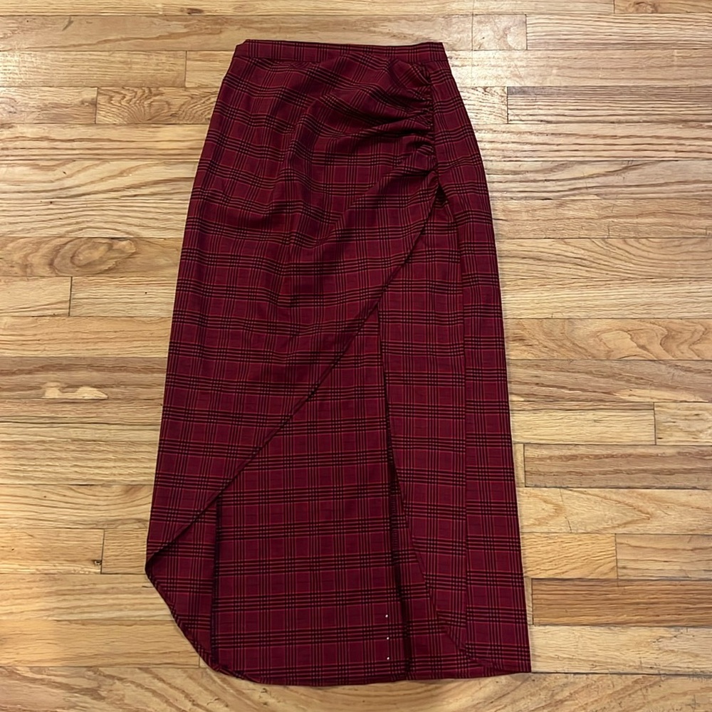 Dolls Skill High-Rise Plaid Maxi Skirt